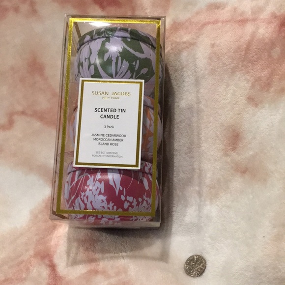 Susan Jacobs New York Scented Candle Tins Three Pack Gift Set NWT 3x 8 oz - Picture 10 of 12